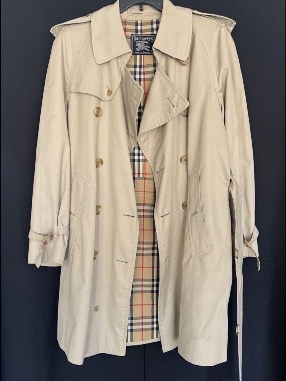 Burberry Beige Trench Coat with Signature Check Lining